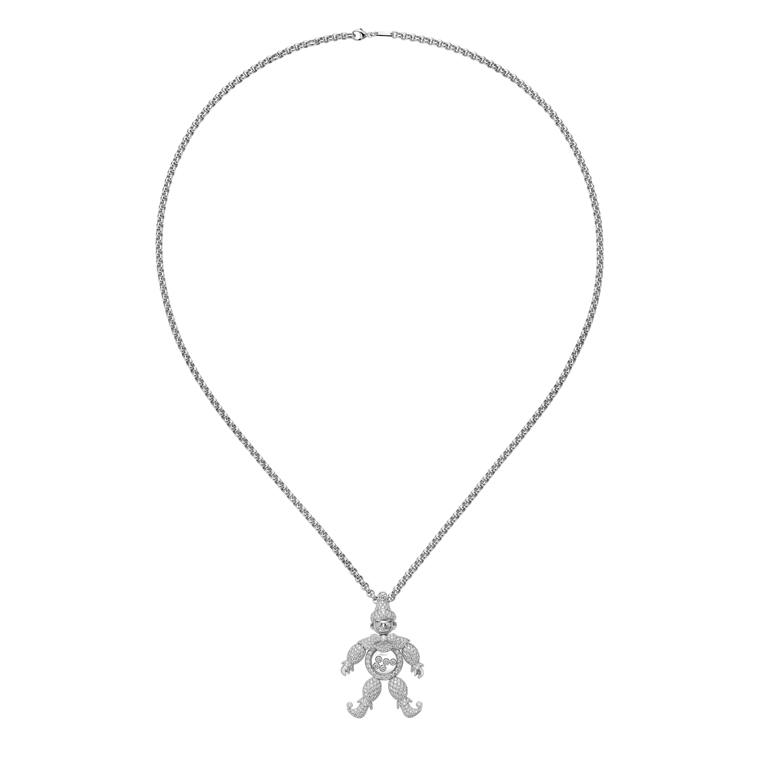 EnlargeChopard - Diamond Pendant HAPPY CLOWN 792246-1001   laid flat closed and curved view