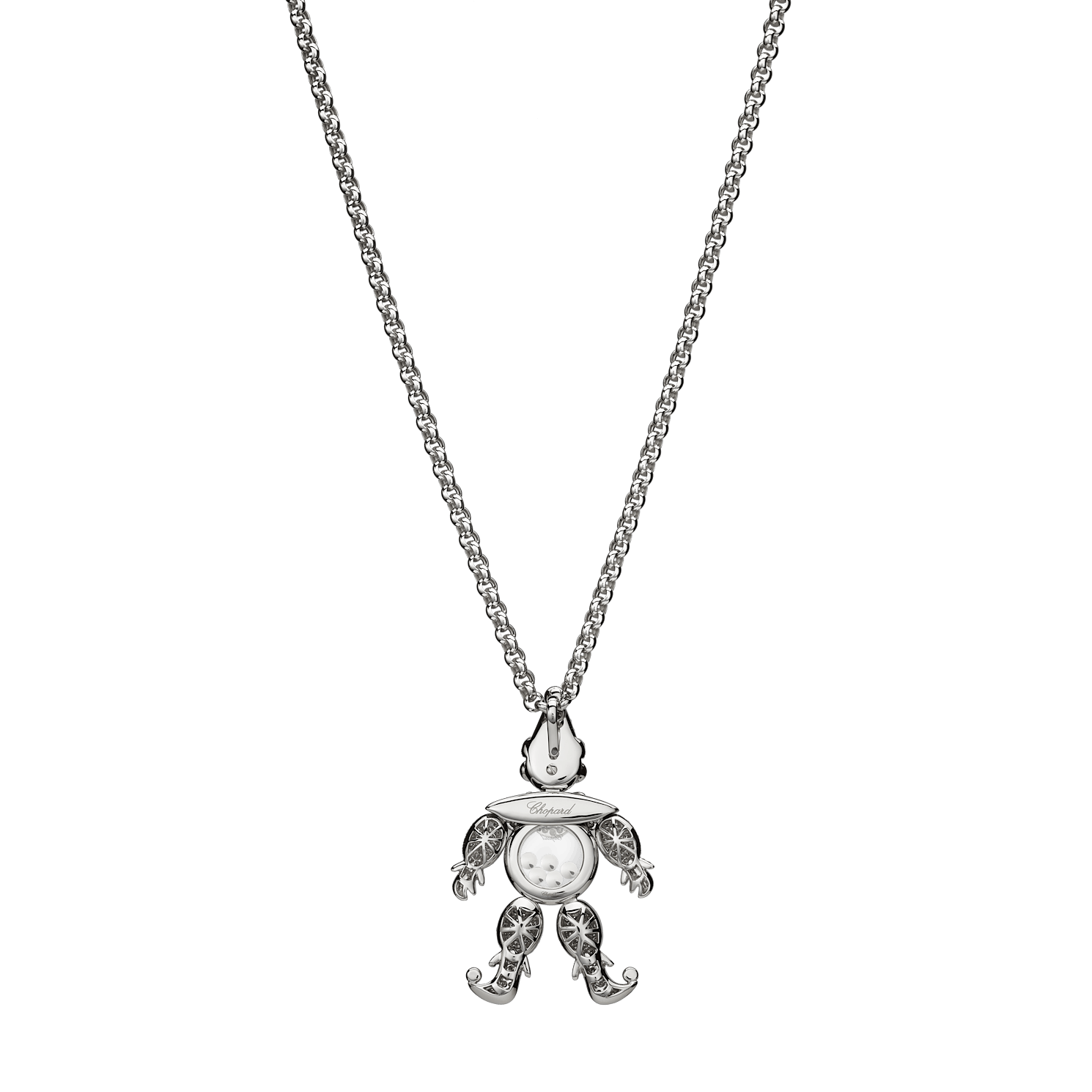 EnlargeChopard - Diamond Pendant HAPPY CLOWN 792246-1001    laid flat closed and curved back view