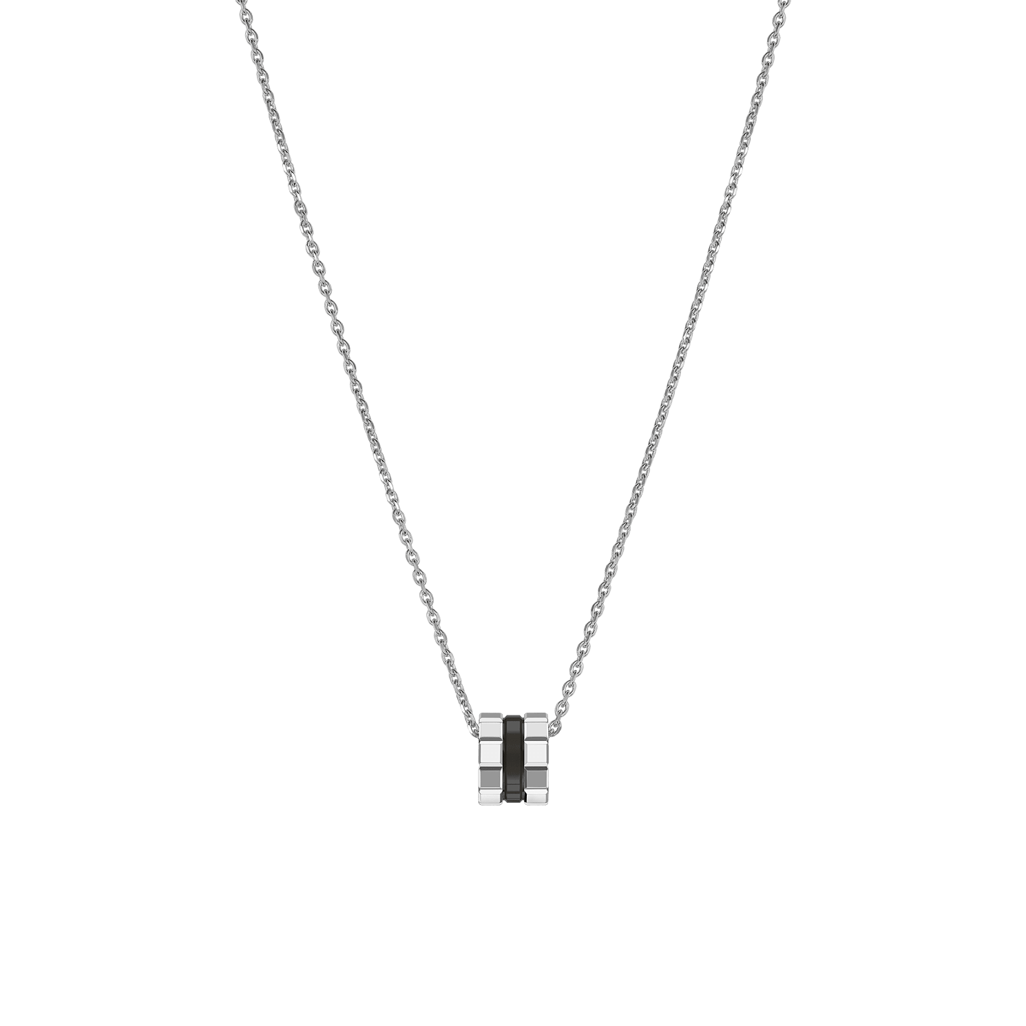 Chopard - Pendentif Ice Cube Black HyCeram&reg; Pendant 797005-9002    Vue arri&egrave;re &agrave; plat ferm&eacute;e et courb&eacute;e