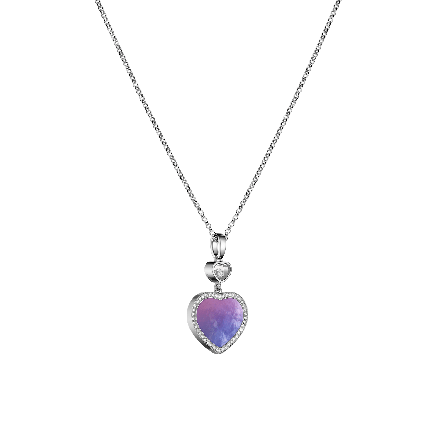 Chopard - Ciondolo Diamanti Happy Hearts 79A074-1310  Vista 3/4