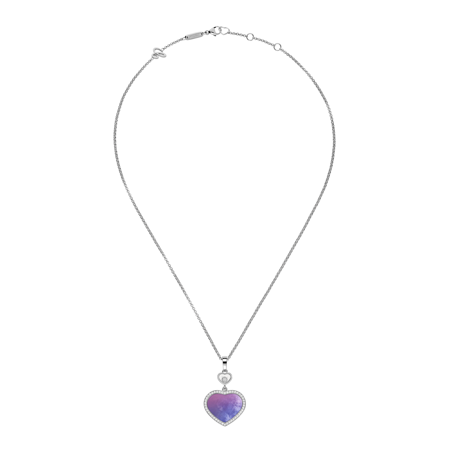 Chopard - Ciondolo Diamanti Happy Hearts 79A074-1310   Vista chiusa e curva