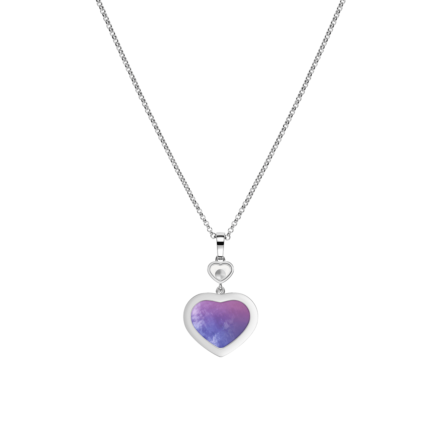 Chopard - Ciondolo Diamanti Happy Hearts 79A074-1310    Vista posteriore chiusa e curva