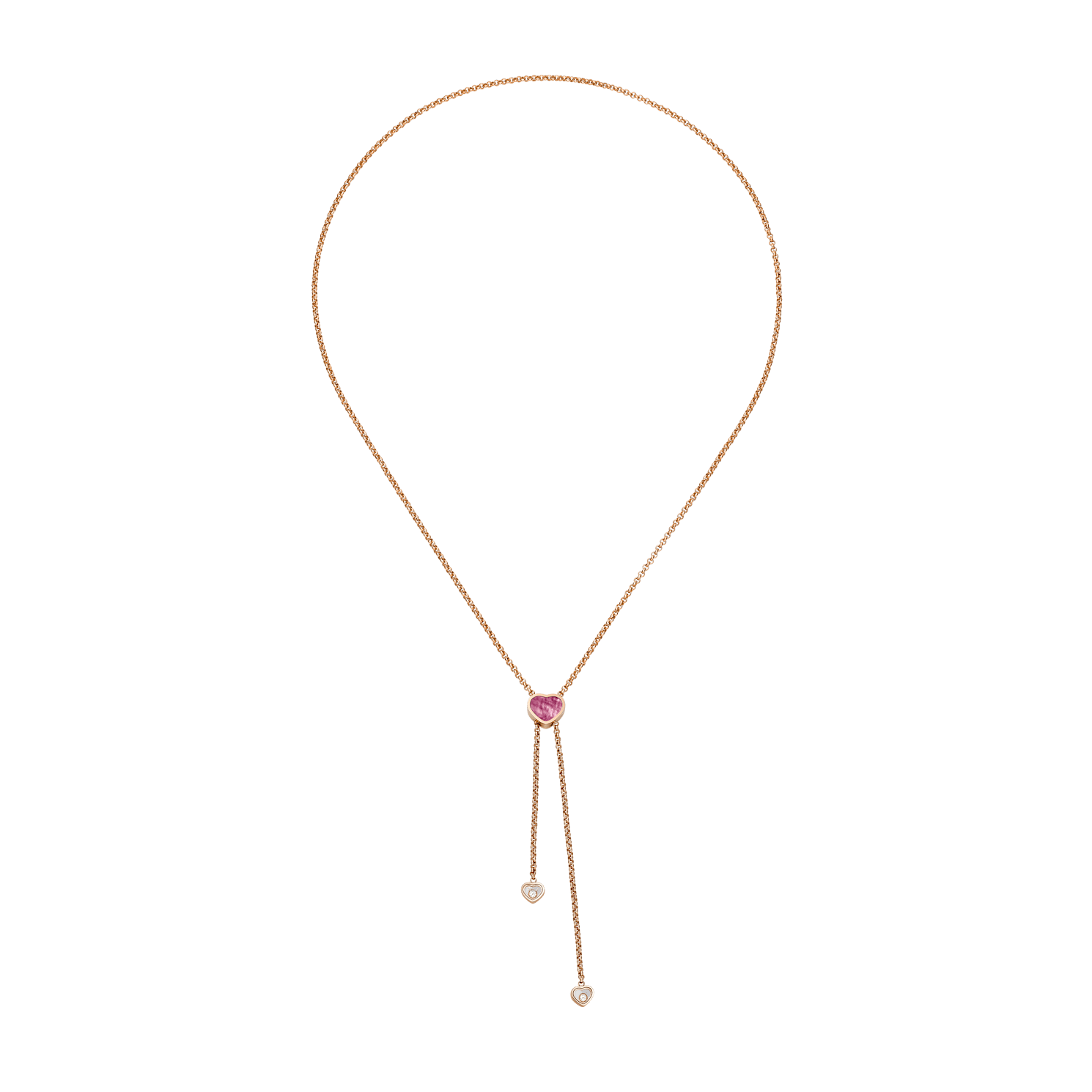 Chopard - Halskette Happy Hearts 81A148-5330   Ansicht flach geschlossen und gebogen