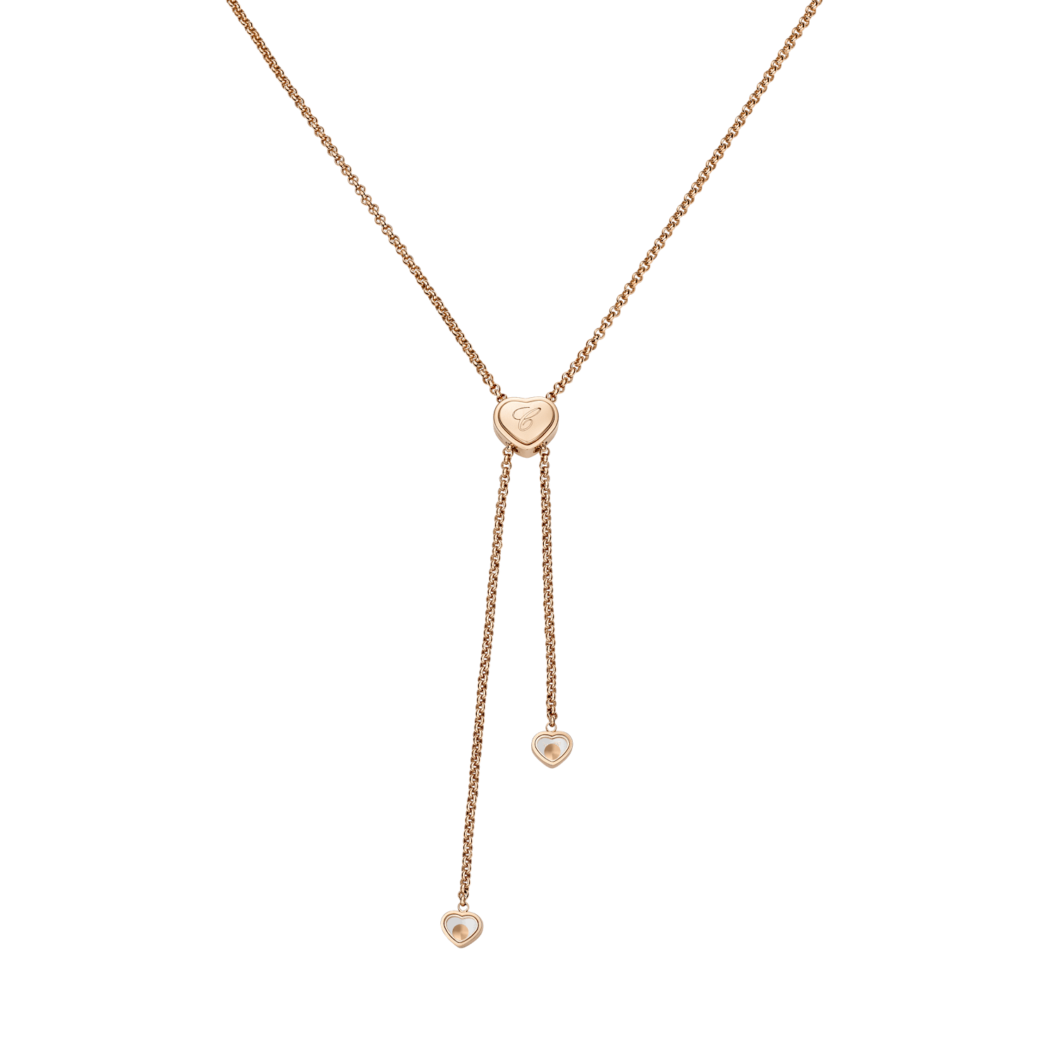 Chopard - Halskette Happy Hearts 81A148-5330    R&uuml;ckansicht flach geschlossen und gebogen