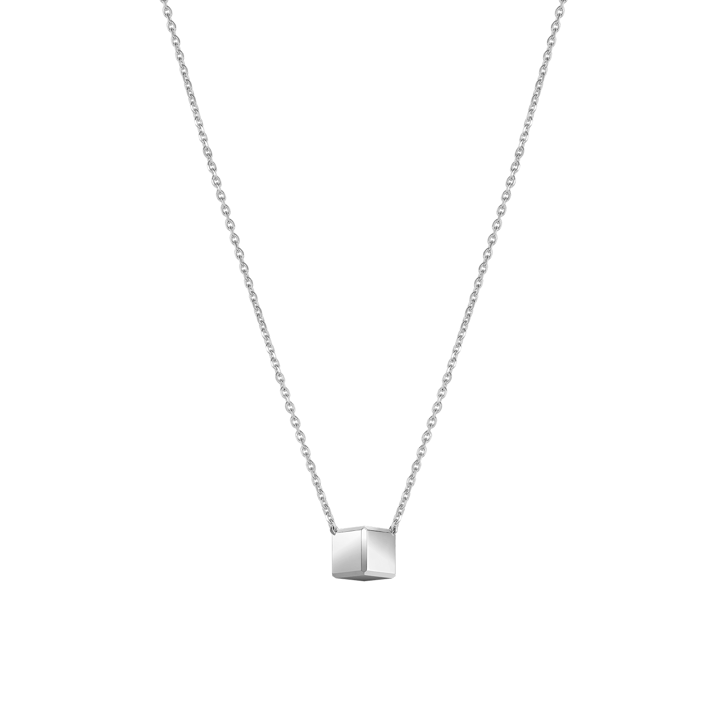 Chopard - Collier Diamant Ice Cube Be Cube 81A661-1001    Vue arri&egrave;re &agrave; plat ferm&eacute;e et courb&eacute;e