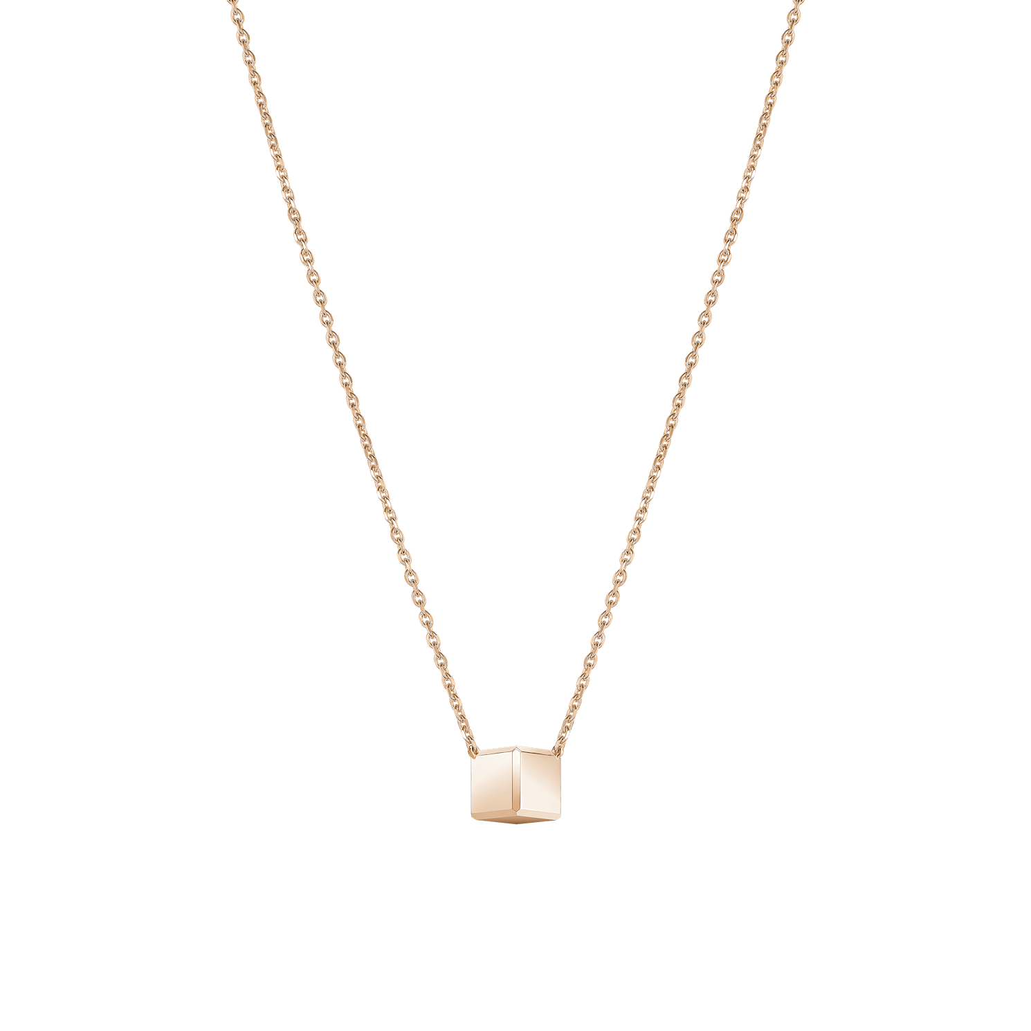 Chopard - Collier Ice Cube Be Cube 81A661-5001    Vue arri&egrave;re &agrave; plat ferm&eacute;e et courb&eacute;e