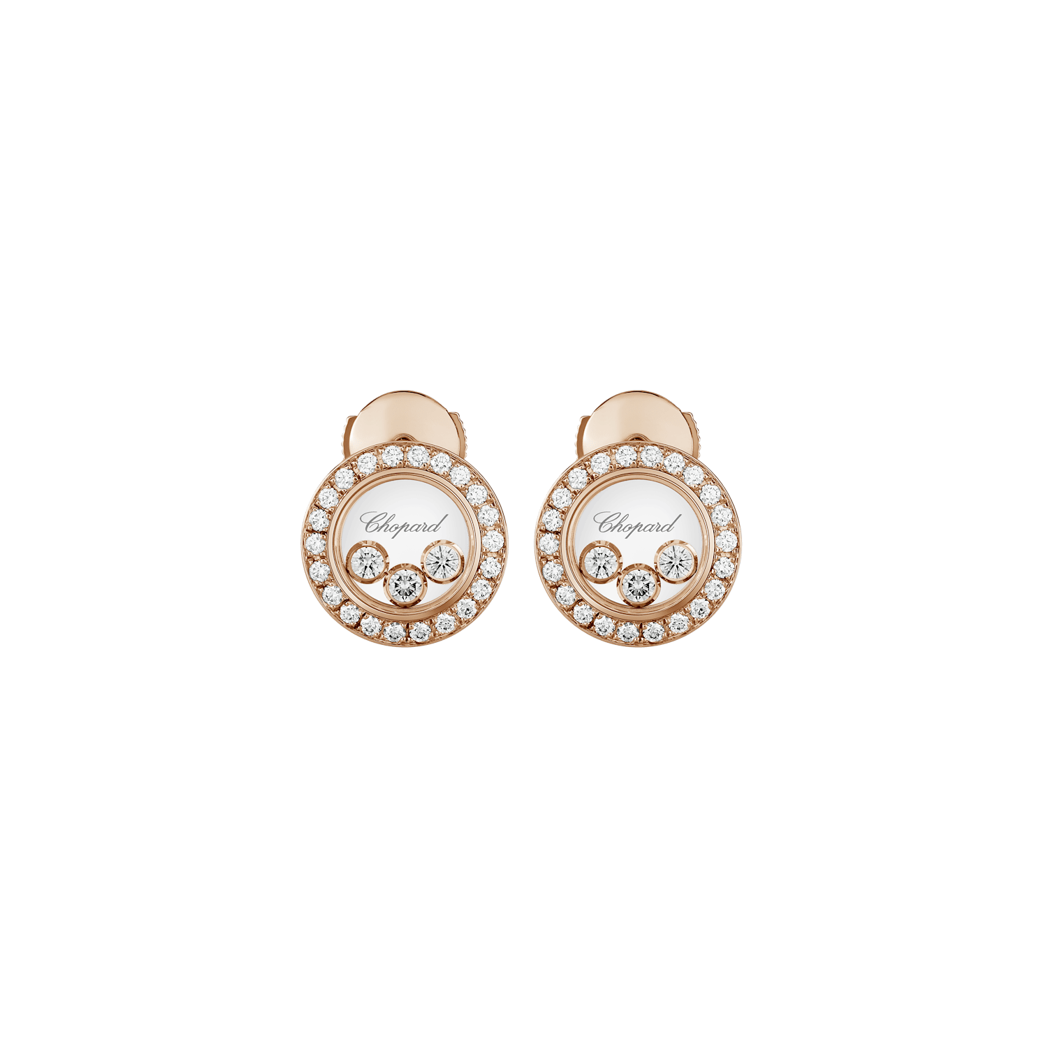 Chopard Diamant Ohrringe Happy Diamonds Icons 83A018-5201 Vorderansicht