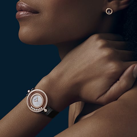 放大 {0}Chopard Happy Diamonds系列 女士 钻石 腕表      佩戴视图