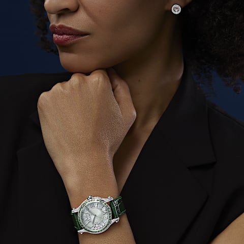 Enlarge {0}Chopard Happy Sport Women Diamond Watch      worn view