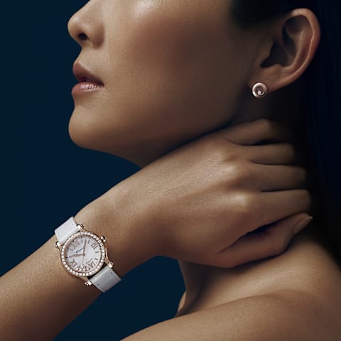Enlarge {0}Chopard Happy Sport Women Diamond Watch      worn view