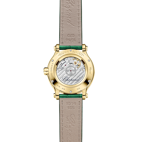 放大 {0}Chopard Happy Sport腕表 女士 钻石 腕表  背面视图