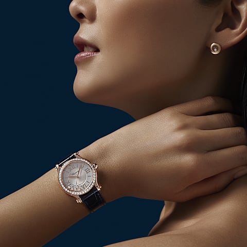 Vergr&ouml;&szlig;ern {0}Chopard Happy Sport Damen Uhr      Getragene Ansicht