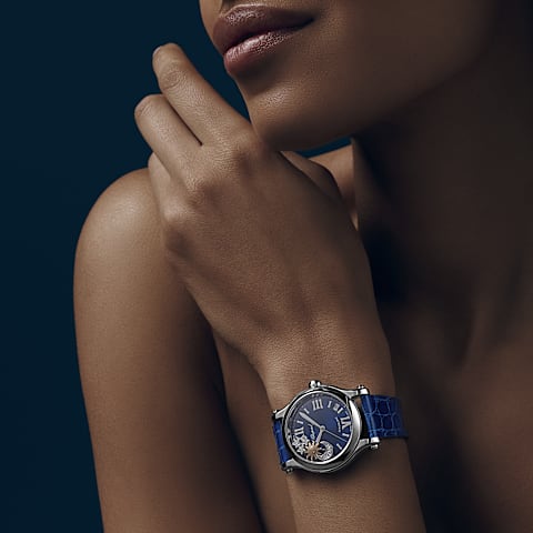 Agrandir {0}Chopard Happy Sport Femme - Montre Diamant      vue port&eacute;e