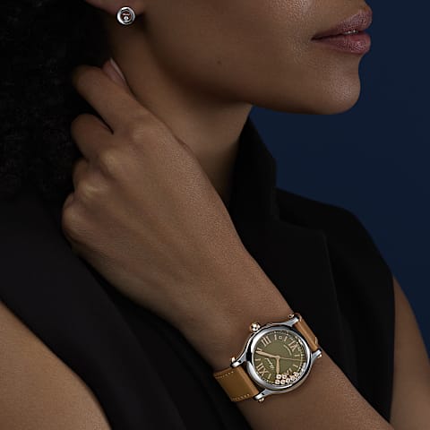 放大Chopard Happy Sport腕表 女士 钻石 腕表      佩戴视图