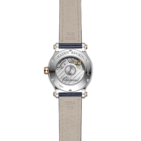 放大 {0}Chopard Happy Sport腕表 女士 钻石 腕表  背面视图