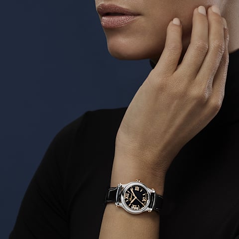 확대 {0}Chopard 해피 스포츠 여성 - 다이아몬드 시계      착용 뷰