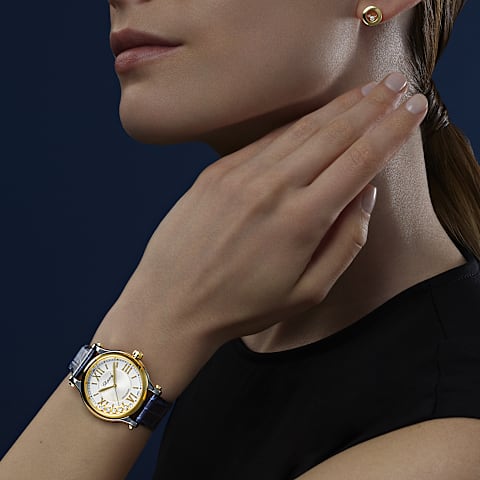 Vergr&ouml;&szlig;ernChopard Happy Sport Damen Diamant Uhr      Getragene Ansicht