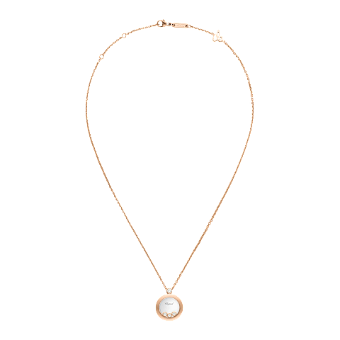 Agrandir {0}Chopard - Pendentif Happy Diamonds Icons 793929-5201   Vue &agrave; plat ferm&eacute;e et courb&eacute;e
