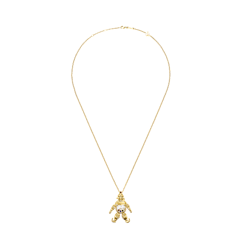 Enlarge Chopard - Diamond Pendant HAPPY CLOWN 794674-0005   laid flat closed and curved view