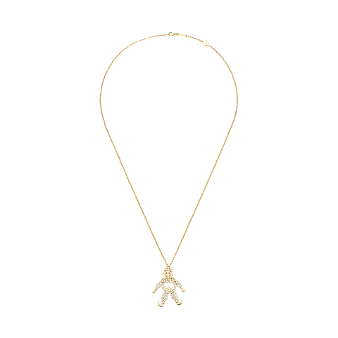 Enlarge Chopard - Diamond Pendant HAPPY CLOWN 794674-0006   laid flat closed and curved view