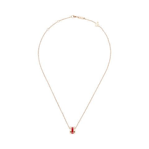 放大 {0}Chopard - 吊坠 Ice Cube Red HyCeram&reg; 吊坠 797005-9001   平放闭合弯曲视图