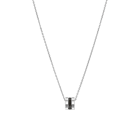 Agrandir {0}Chopard - Pendentif Ice Cube Black HyCeram&reg; Pendant 797005-9002    Vue arri&egrave;re &agrave; plat ferm&eacute;e et courb&eacute;e