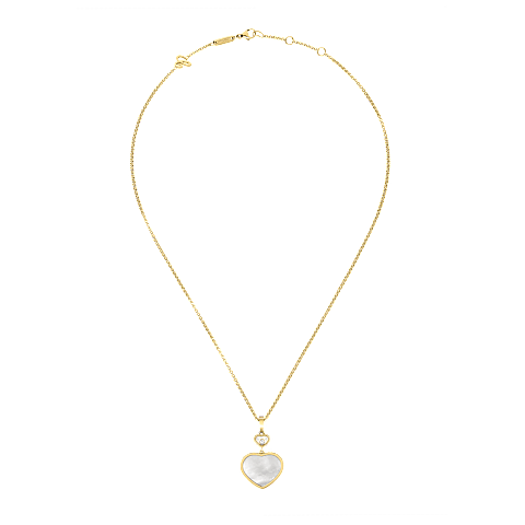 Enlarge {0}Chopard - Diamond Pendant Happy Hearts 797482-0301   laid flat closed and curved view