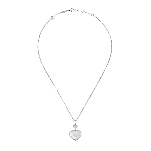 Enlarge {0}Chopard - Diamond Pendant Happy Hearts 797482-1301   laid flat closed and curved view