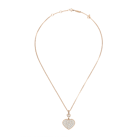 Enlarge {0}Chopard - Pendant Happy Hearts 797482-5009   laid flat closed and curved view