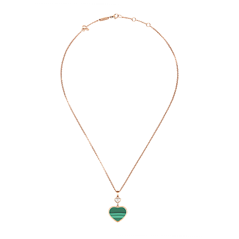 Agrandir {0}Chopard - Pendentif Diamant Happy Hearts 797482-5151   Vue &agrave; plat ferm&eacute;e et courb&eacute;e