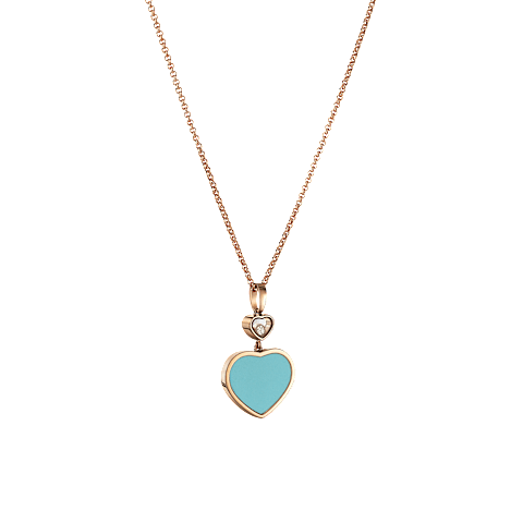 Agrandir {0}Chopard - Pendentif Diamant Happy Hearts 797482-5401  Vue 3/4
