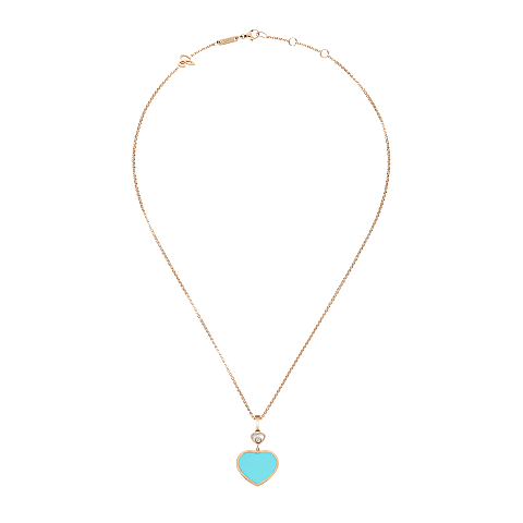 Agrandir {0}Chopard - Pendentif Diamant Happy Hearts 797482-5401   Vue &agrave; plat ferm&eacute;e et courb&eacute;e