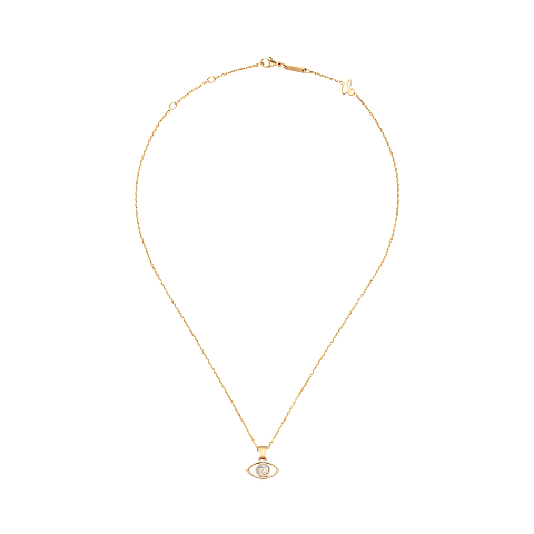 Ampliar {0}Chopard - Colgante Happy Diamonds Good Luck Charms 797863-5001   Vista plana cerrada y curvada