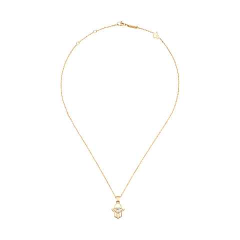 Agrandir {0}Chopard - Pendentif Happy Diamonds Good Luck Charms 797864-5001   Vue &agrave; plat ferm&eacute;e et courb&eacute;e
