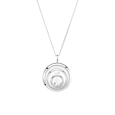 Enlarge {0}Chopard - Diamond Pendant Happy Spirit 798232-1001    laid flat closed and curved back view