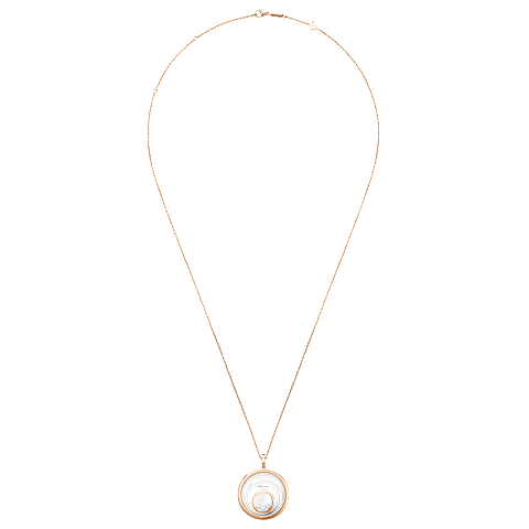 Enlarge {0}Chopard - Diamond Pendant Happy Spirit 798232-9001   laid flat closed and curved view