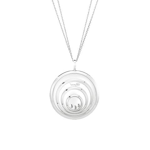 Enlarge {0}Chopard - Diamond Pendant Happy Spirit 798233-1001    laid flat closed and curved back view