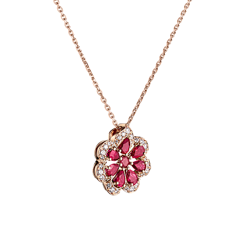 Enlarge {0}Chopard - Diamond Pendant Precious Lace Mini-Frou-Frou 798347-5003  3/4 view