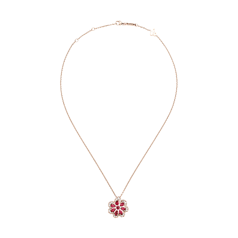 Enlarge {0}Chopard - Diamond Pendant Precious Lace Mini-Frou-Frou 798347-5003   laid flat closed and curved view