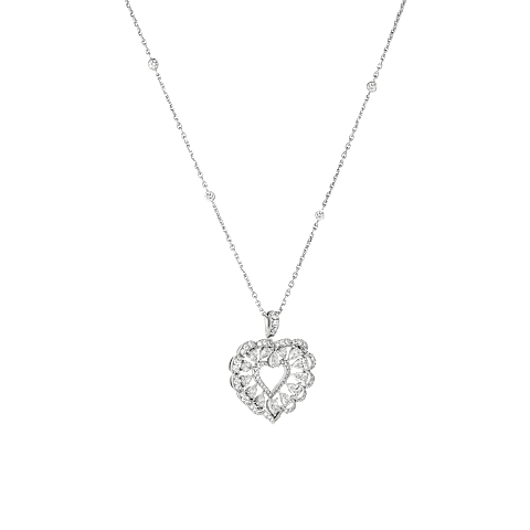 Enlarge {0}Chopard - Diamond Pendant Precious Lace C&oelig;ur 798352-1001  3/4 view