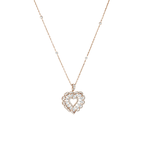 放大 {0}Chopard - 钻石 吊坠 Precious Lace C&oelig;ur 798352-5001  3/4视图