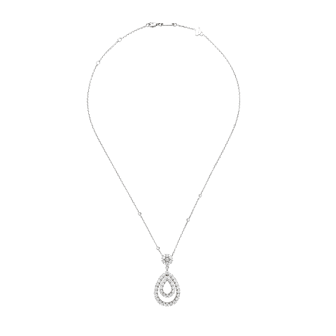 EnlargeChopard - Diamond Pendant L'Heure du Diamant 799066-1001   laid flat closed and curved view