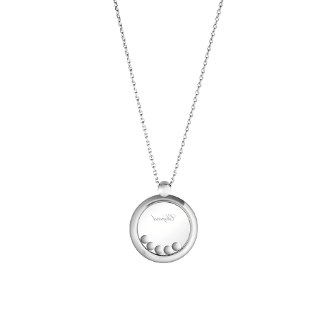 放大 {0}Chopard - 吊坠 Happy Diamonds Icons 799434-1001    平放闭合弯曲背面视图