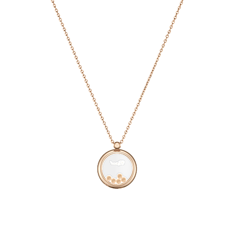 Enlarge {0}Chopard - Pendant Happy Diamonds Icons 799434-5301    laid flat closed and curved back view