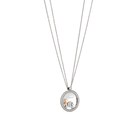 放大 {0}Chopard - 钻石 吊坠 Happy Sun, Moon and Stars 799450-1401  3/4视图
