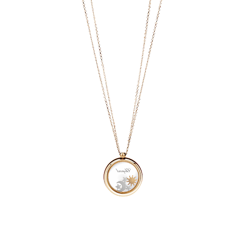 EnlargeChopard - Pendant Happy Sun, Moon and Stars 799450-5201    laid flat closed and curved back view