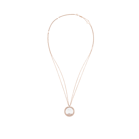 Enlarge {0}Chopard - Pendant Happy Diamonds Icons 799450-5301   laid flat closed and curved view