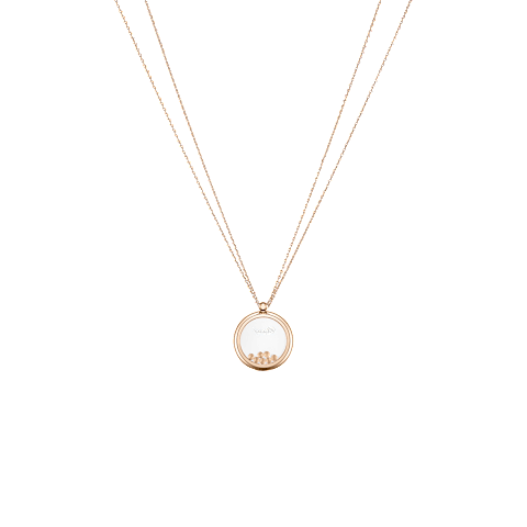 Enlarge {0}Chopard - Pendant Happy Diamonds Icons 799450-5301    laid flat closed and curved back view