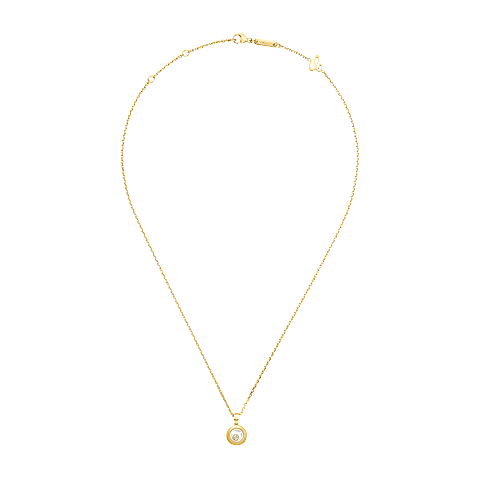 Enlarge {0}Chopard - Diamond Pendant Happy Diamonds Icons 79A017-0001   laid flat closed and curved view