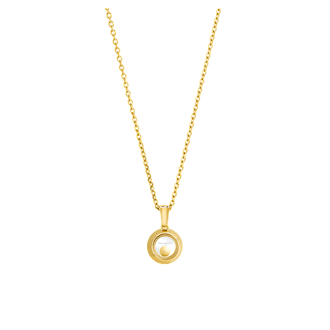 Enlarge {0}Chopard - Diamond Pendant Happy Diamonds Icons 79A017-0001    laid flat closed and curved back view